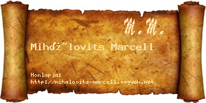 Mihálovits Marcell névjegykártya